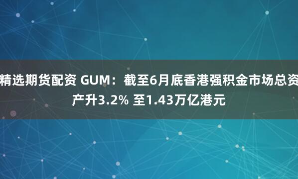 精选期货配资 GUM：截至6月底香港强积金市场总资产升3.2% 至1.43万亿港元
